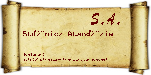 Stánicz Atanázia névjegykártya